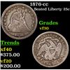 Image 1 : 1876-cc Seated Liberty Quarter 25c Grades vf++