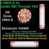 Image 1 : Shotgun Lincoln 1c roll, 1963-d 50 pcs Bank Wrapper.