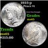 Image 1 : 1923-p Peace Dollar $1 Grades GEM Unc