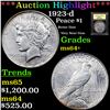 Image 1 : ***Auction Highlight*** 1923-d Peace Dollar $1 Graded Choice+ Unc BY USCG (fc)