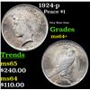 Image 1 : 1924-p Peace Dollar $1 Grades Choice+ Unc