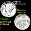 Image 1 : 1942-d Mercury Dime 10c Grades GEM++ FSB
