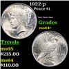 Image 1 : 1922-p Peace Dollar $1 Grades Choice+ Unc