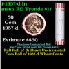 Image 1 : Shotgun Lincoln 1c roll, 1957-d 50 pcs Bank Wrapper.