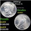 Image 1 : 1924-p Peace Dollar $1 Grades Choice+ Unc