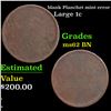 blank Planchet Large Cent 1c mint error Grades Select Unc BN