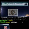 1863 US Fractional Currency 50¢ First Issue Fr-1316 Washington W/ Surcharge "18-63" Graded cu63 By P