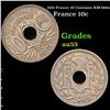 1931 France 10 Centimes KM-866a Grades Select AU