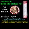 Image 1 : Shotgun Lincoln 1c roll, 1958-d 50 pcs Bank Wrapper.