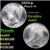 Image 1 : 1924-p Peace Dollar $1 Grades Choice+ Unc