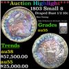 Image 1 : ***Auction Highlight*** 1803 Draped Bust Half Dime Small 8 Rainbow Toned 1/2 10c Graded au55 By SEGS