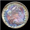 Image 2 : ***Auction Highlight*** 1803 Draped Bust Half Dime Small 8 Rainbow Toned 1/2 10c Graded au55 By SEGS