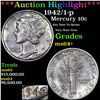 Image 1 : ***Auction Highlight*** 1942/1-p Mercury Dime 10c Graded ms64+ BY SEGS (fc)