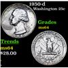 Image 1 : 1950-d Washington Quarter 25c Grades Choice Unc