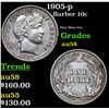 Image 1 : 1905-p Barber Dime 10c Grades Choice AU/BU Slider
