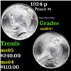Image 1 : 1924-p Peace Dollar $1 Grades Choice+ Unc