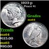 Image 1 : 1923-p Peace Dollar $1 Grades Choice Unc