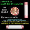 Image 1 : Shotgun Lincoln 1c roll, 1963-d 50 pcs Bank Wrapper.