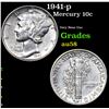 Image 1 : 1941-p Mercury Dime 10c Grades Choice AU/BU Slider