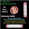 Image 1 : Shotgun Lincoln 1c roll, 1999-d 50 pcs Bank Wrapper.