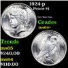 Image 1 : 1924-p Peace Dollar $1 Grades Choice+ Unc