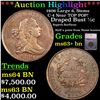 Image 1 : ***Auction Highlight*** 1806 Large 6, Stems C-4 Draped Bust Half Cent Near TOP POP! 1/2c Graded ms63