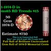 Image 1 : Shotgun Lincoln 1c roll, 1974-d 50 pcs Bank Wrapper.