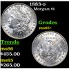 Image 1 : 1883-o Morgan Dollar $1 Grades GEM+ Unc