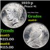 Image 1 : 1923-p Peace Dollar $1 Grades Choice+ Unc