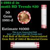 Image 1 : Shotgun Lincoln 1c roll, 1981-d 50 pcs Bank Wrapper.