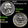 Image 1 : Proof 1942 Washington Quarter 25c Grades GEM+ Proof
