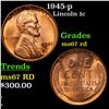 Image 1 : 1945-p Lincoln Cent 1c Graded ms67 rd By SEGS