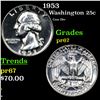 Image 1 : Proof 1953 Washington Quarter 25c Grades GEM++ Proof