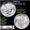 Image 1 : 1935-p Mercury Dime 10c Grades GEM++ FSB