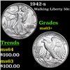 Image 1 : 1942-s Walking Liberty Half Dollar 50c Grades Select+ Unc