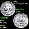 Image 1 : Proof 1955 Washington Quarter 25c Grades GEM++ Proof