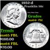 Image 1 : 1952-d Franklin Half Dollar 50c Grades Choice Unc+ FBL