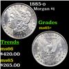 Image 1 : 1885-o Morgan Dollar $1 Grades GEM+ Unc