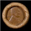 Image 2 : Mixed small cents 1c orig shotgun roll, 1919-d Wheat Cent, 1890 Indian Cent other end, Brinks Wrappe