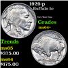 Image 1 : 1929-p Buffalo Nickel 5c Grades Choice+ Unc
