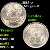 Image 1 : 1883-o Morgan Dollar $1 Grades GEM+ Unc