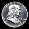 Image 2 : Proof 1956 Type 2 Franklin Half Dollar 50c Grades GEM++ Proof Cameo