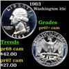 Image 1 : Proof 1963 Washington Quarter 25c Grades GEM++ Proof Cameo