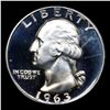 Image 2 : Proof 1963 Washington Quarter 25c Grades GEM++ Proof Cameo