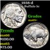 Image 1 : 1938-d Buffalo Nickel 5c Grades GEM+ Unc