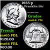 Image 1 : 1955-p Franklin Half Dollar 50c Grades Choice Unc+ FBL