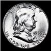 Image 2 : 1955-p Franklin Half Dollar 50c Grades Choice Unc+ FBL