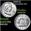 Image 1 : 1953-d Franklin Half Dollar 50c Grades Choice Unc FBL