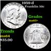 Image 1 : 1959-d Franklin Half Dollar 50c Grades Select+ Unc
