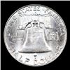 Image 3 : 1959-d Franklin Half Dollar 50c Grades Select+ Unc